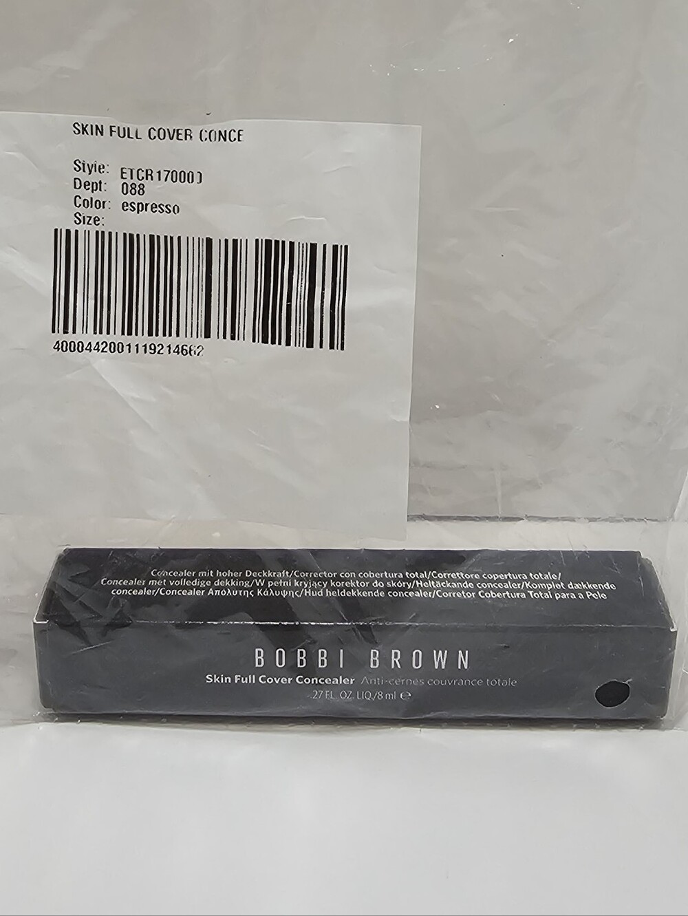 NWT Bobbi Brown Skin Full Cover Concealer in Espresso